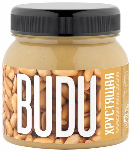 BUDU Арахисовая паста Хрустящая, 850 гр
