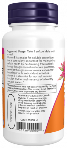 NOW E-1000 Mixed Tocopherols, 50 капсул