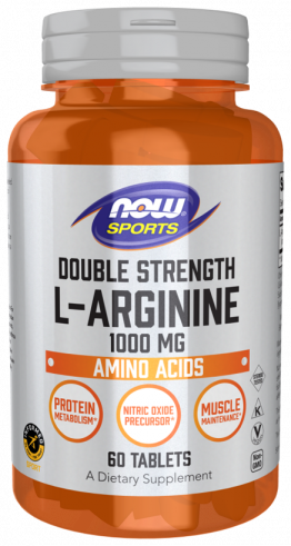 NOW L-Arginine 1000 mg, 60 таблеток