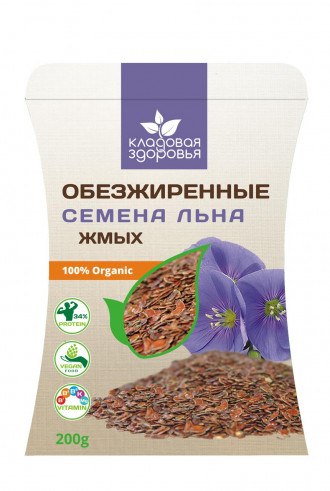 Кладовая здоровья Жмых льняной, 200 гр