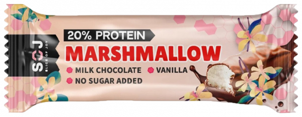 SOJ Протеиновый Батончик Marshmallow, 30 грамм