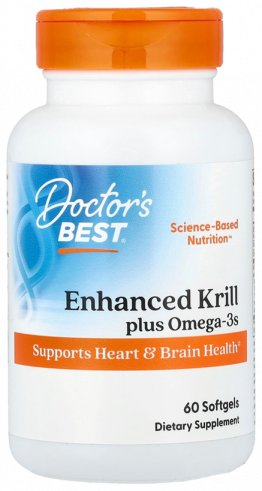 Doctor's Best Enhanced Krill plus Omega 3, 60 капсул