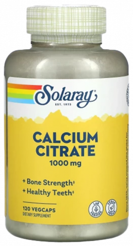 Solaray Calcium Citrate 1000 mg, 120 капсул