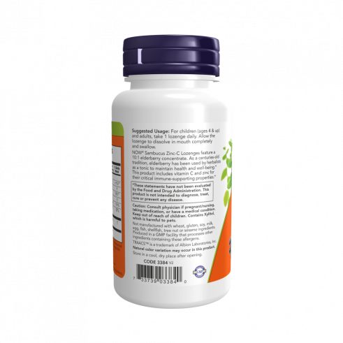 NOW Sambucus Zinc-C, 60 таблеток