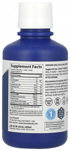 Trace Minerals Liquid Glucosamine Chondroitin + MSM, 473 мл