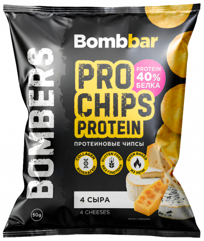 Bombbar Чипсы протеиновые цельнозерновые PRO, 50 грамм