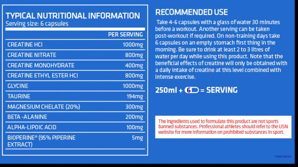 USN Creatine X4, 60 капс