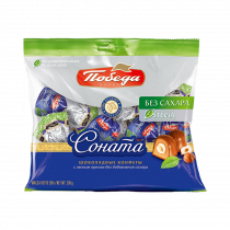 Победа Конфеты шоколадные без сахара &quot;Соната&quot; с лесным орехом, 200 грамм