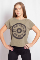 Steel Body Размахайка хаки No pain, no gain женская